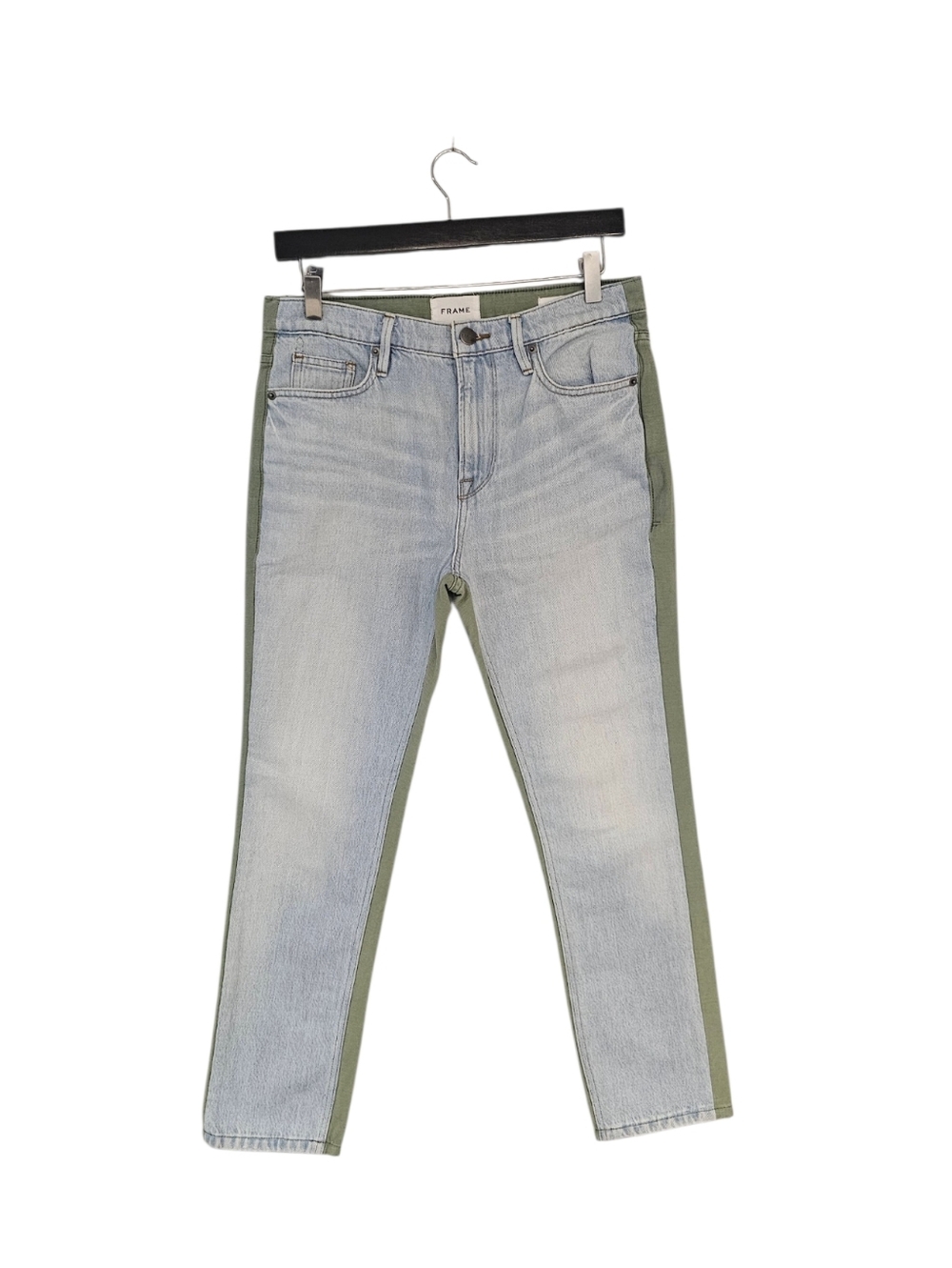 Frame Denim Le Beau 100% Cotton Colorblock Blue Boy friend Jeans 25 Preowned